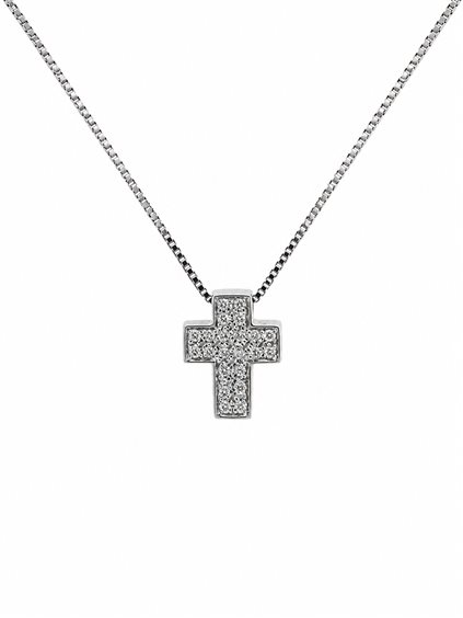 Collier Cianfrone Gioielli Femme Croce in Or Diamante 0.15 Ct COOR-7-198 - COOR-7-198